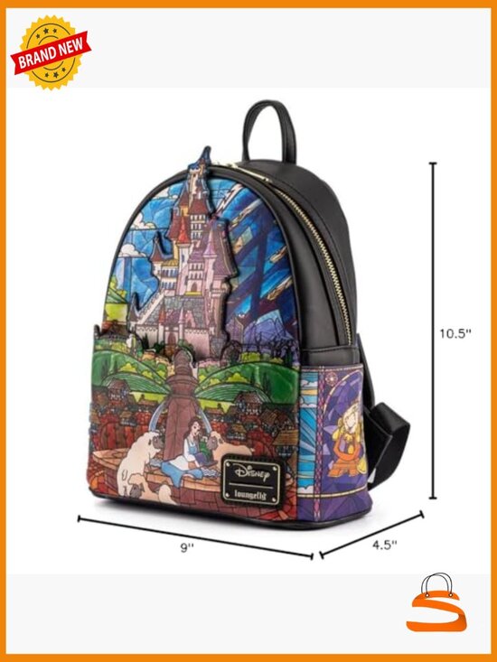 Officially Licensed Disney Beauty and the Beast Belle Castle Mini Backpack Faux main image 4